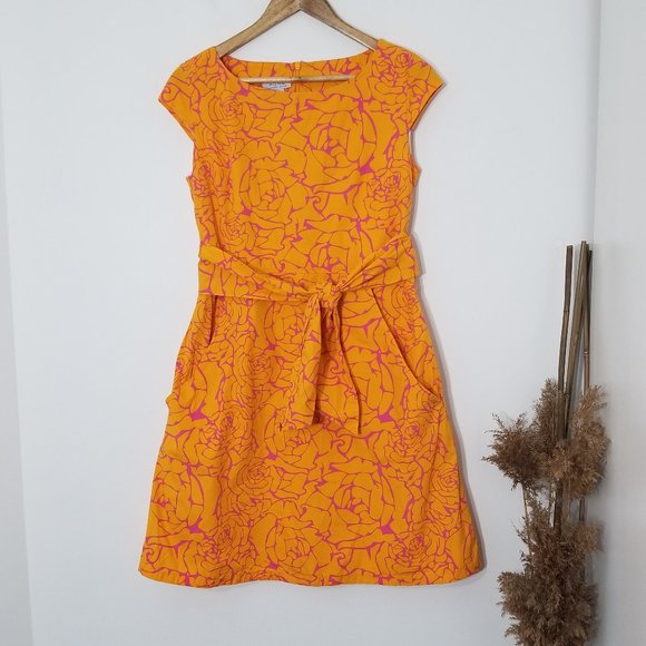 ALFRED SUNG Dresses & Skirts - Pure Alfred Sung | Orange Pink Floral Mini Dress S